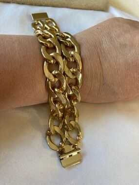 Chunky Gold Tone Heavy Chain Bracelet